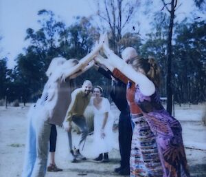 A photo of a couple getting married