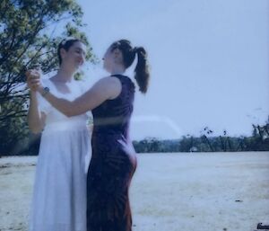 Two women dancing