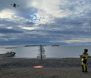 lady controlling drone