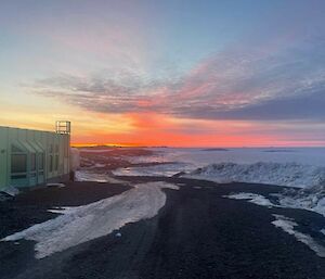 sunset in antarctica