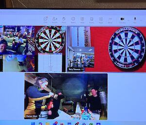 Up close of the video streem to another station