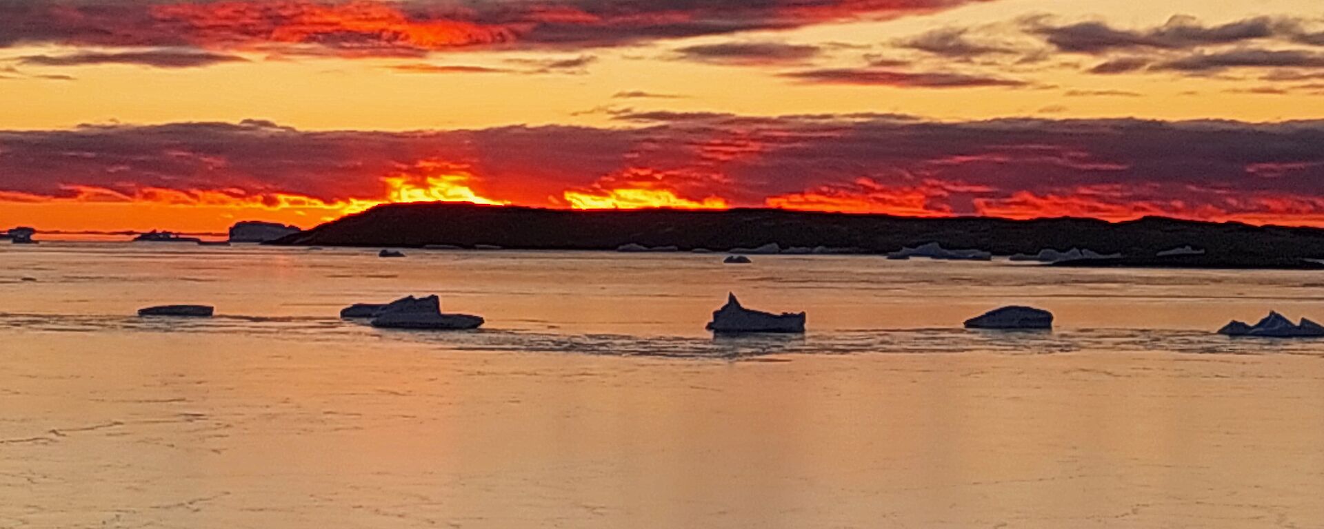 sunset over Gardiner Island