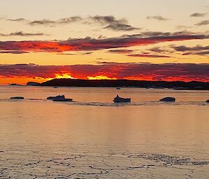 sunset over Gardiner Island