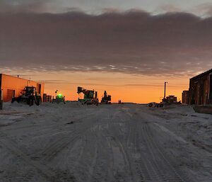 Sunrise over the workshop