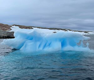 A blue ice floe