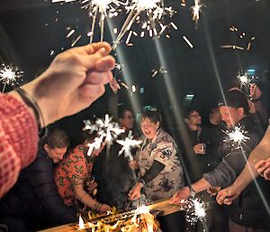 Sparklers held in hands