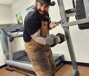 A Casey Station plumber at the gym
