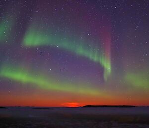 Aurora over the ocean