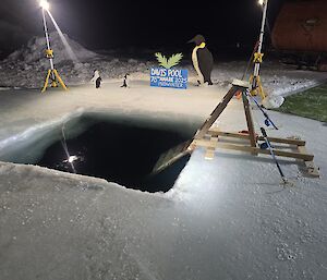 hole cut in sea ice