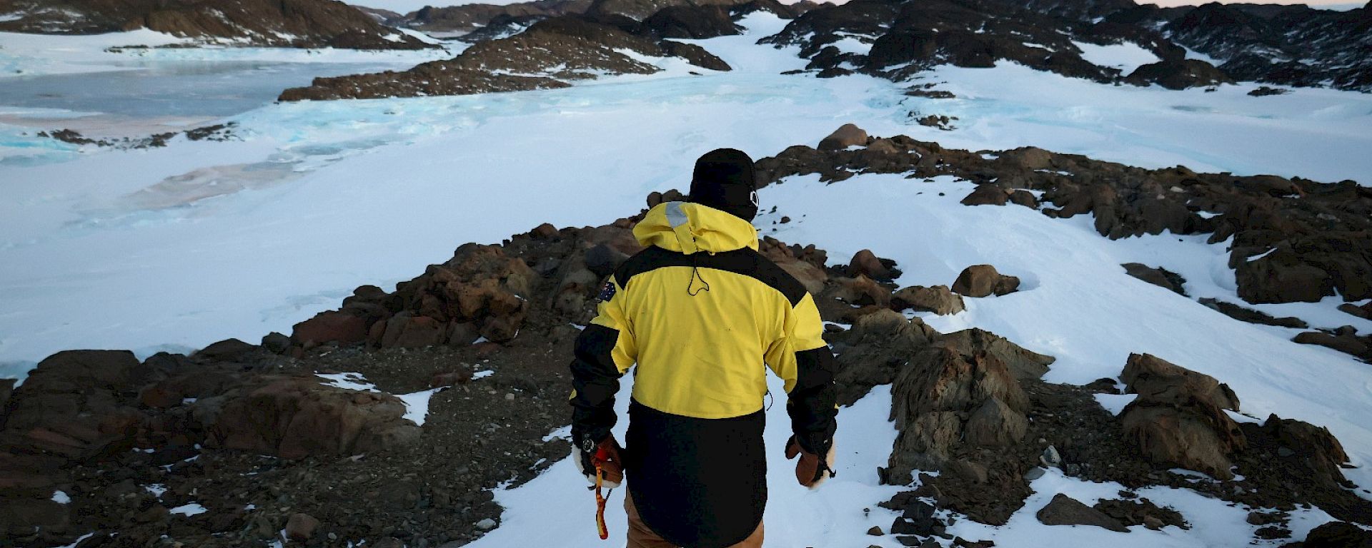 Person walking on hill