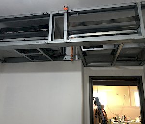 air conditioning ducting installed on ceiling