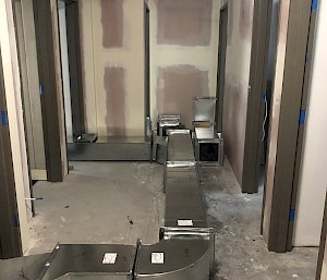 air conditioning ducting laying on the floor