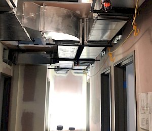 air conditioning ducting installed on ceiling