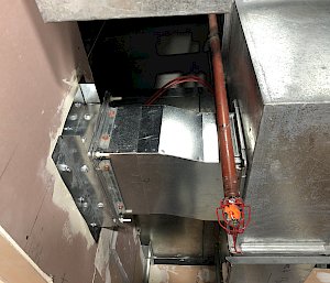 air conditioning ducting installed on ceiling