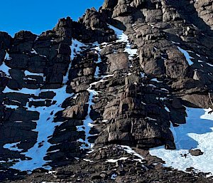 A rocky mountain in Antarctica