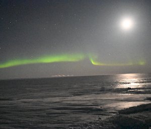 aurora in sky looking over plateau