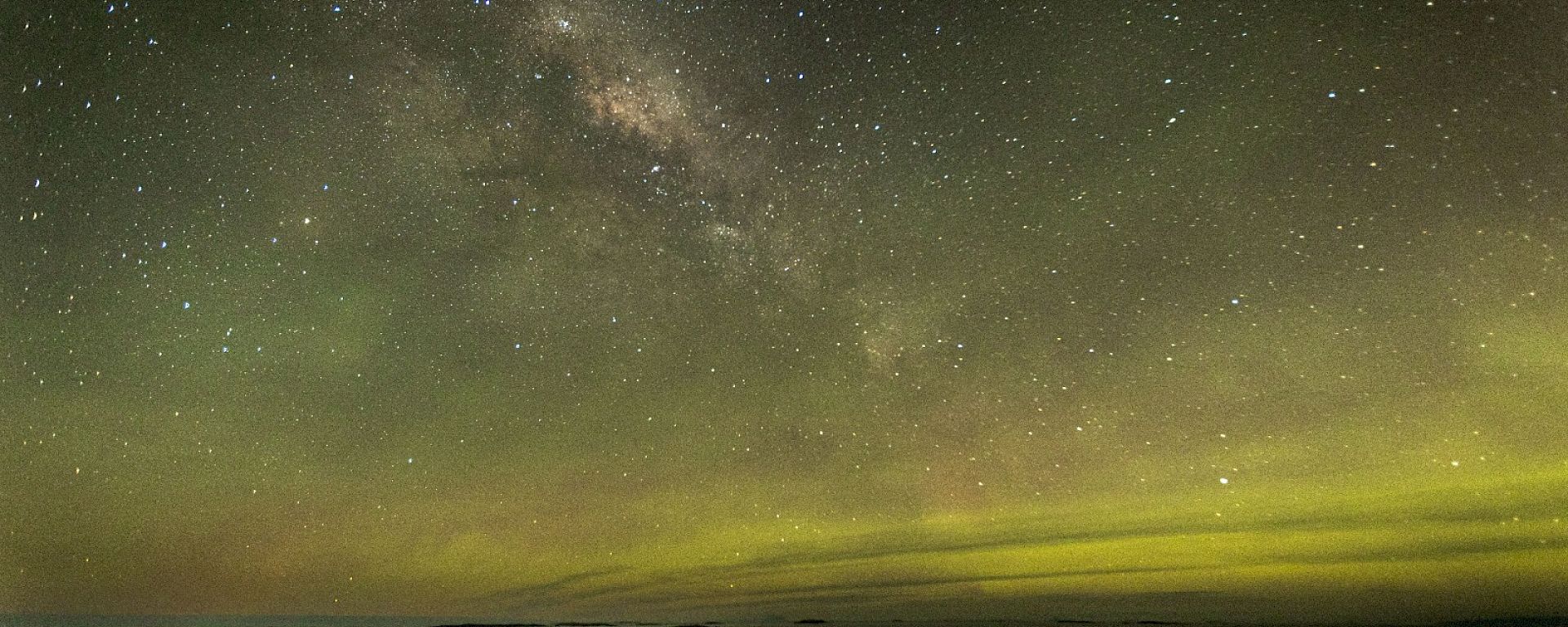 The night sky with auroras in Antarctica
