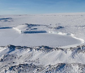 Aerial photograph looking across O'Brien's Bay.