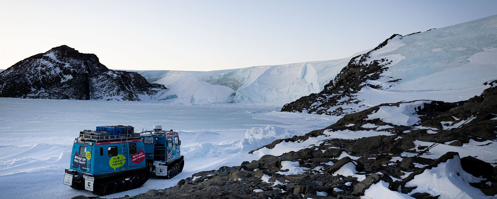 hagglund parked on sea ice