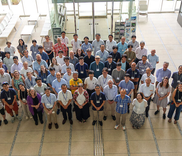 A group of Australian and Japanese scientists pose for a group photo