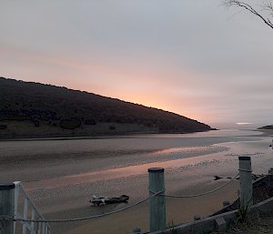 Sunset over a beach in Tasmania