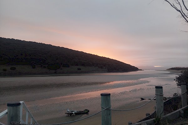Sunset over a beach in Tasmania
