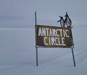 The Antarctic Circle sign in location, before it was refurbished.