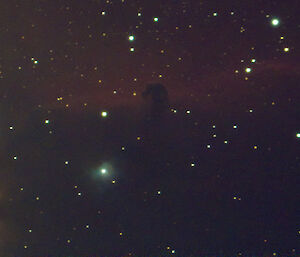 The Horsehead Nebula in the night sky