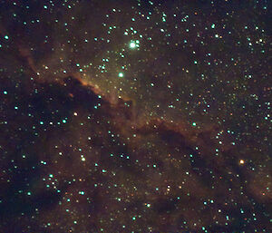 Gaseous clouds in a starry sky
