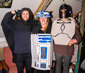 People dressed up as characters from the movie Star Wars