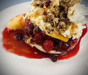 Pancakes with berries and fruit