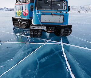 Hagglunds on frozen sea ice