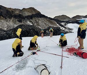 people rigging ropes on blizz tail