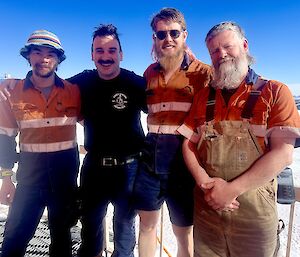 The four expeditioners who work to excavate Wharf Road