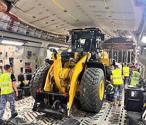 RAAF securing the loader sent down to Casey station