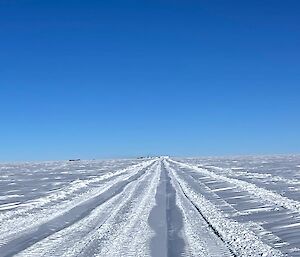 A long snowy road